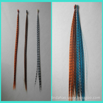 2011 hot sale thin striped synthetic feather hair extension